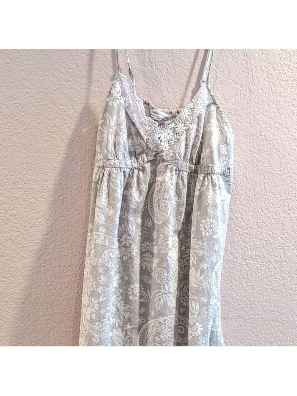 Lace Trim Floral Nightgown,100% Cotton,By Alexander Del Rossa.Size Small - Picture 2 of 6